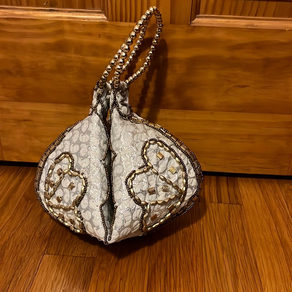 Fortune Cookie Shaped Wristlet - White